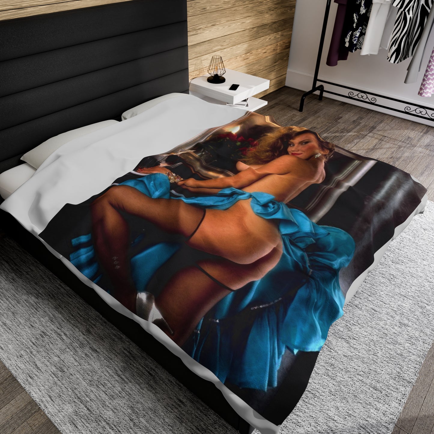 Velveteen Plush Blanket Playboy Playmate February 1988 Kari Kennell