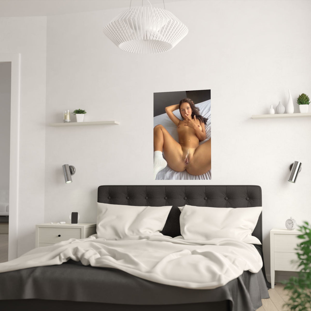 Satin Posters (210gsm) Cute Brunette Teen Creampie