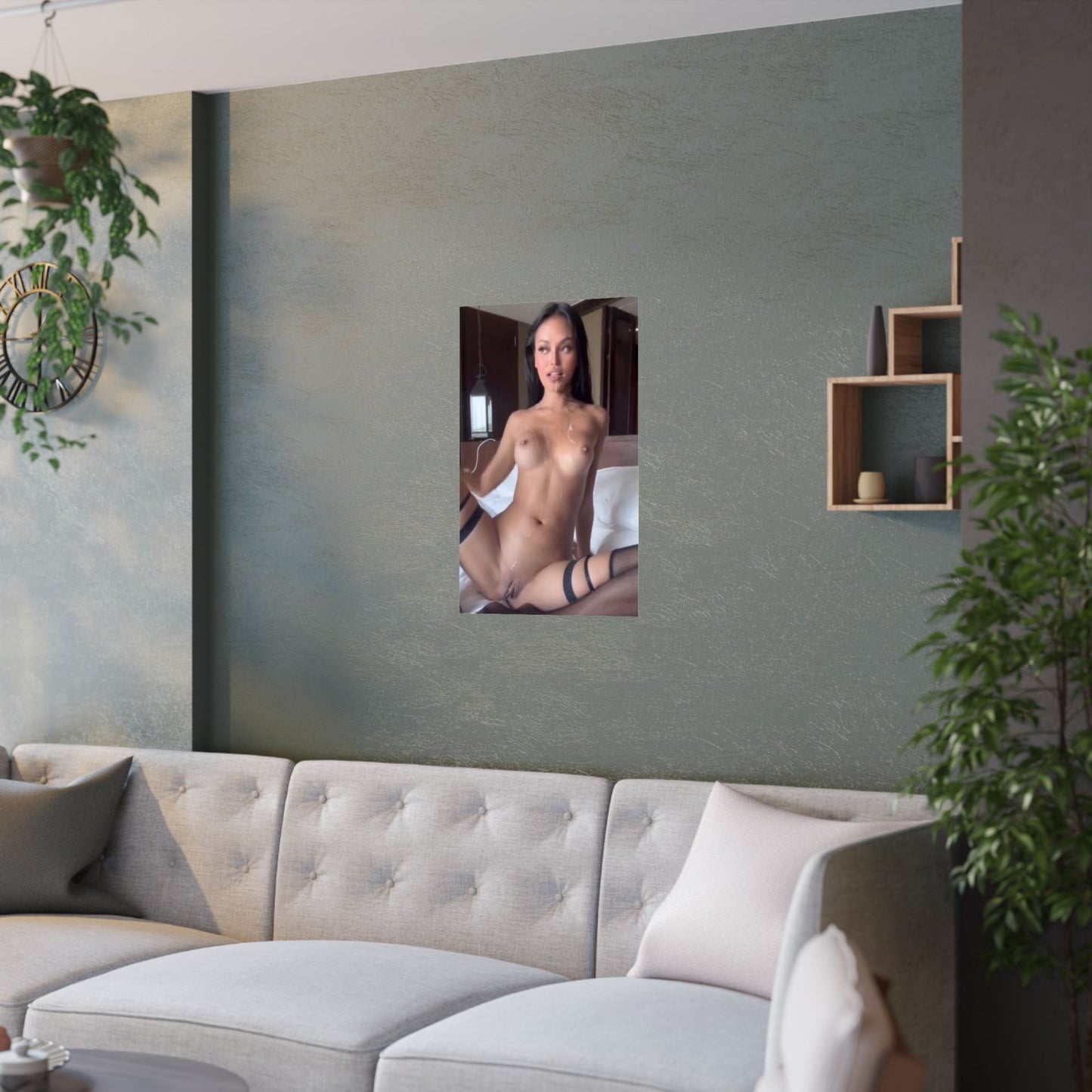 Satin Posters (210gsm) Sexy Asian Covered in Cum