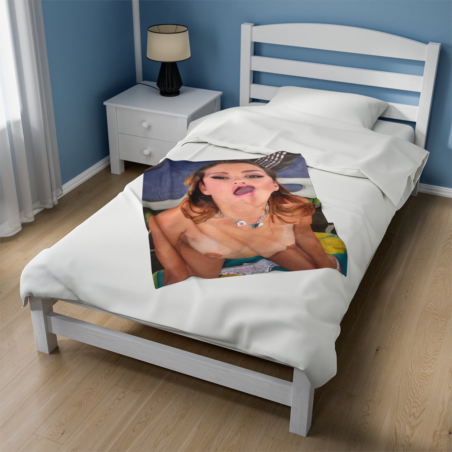 Velveteen Plush Blanket Cumshot Target Facial