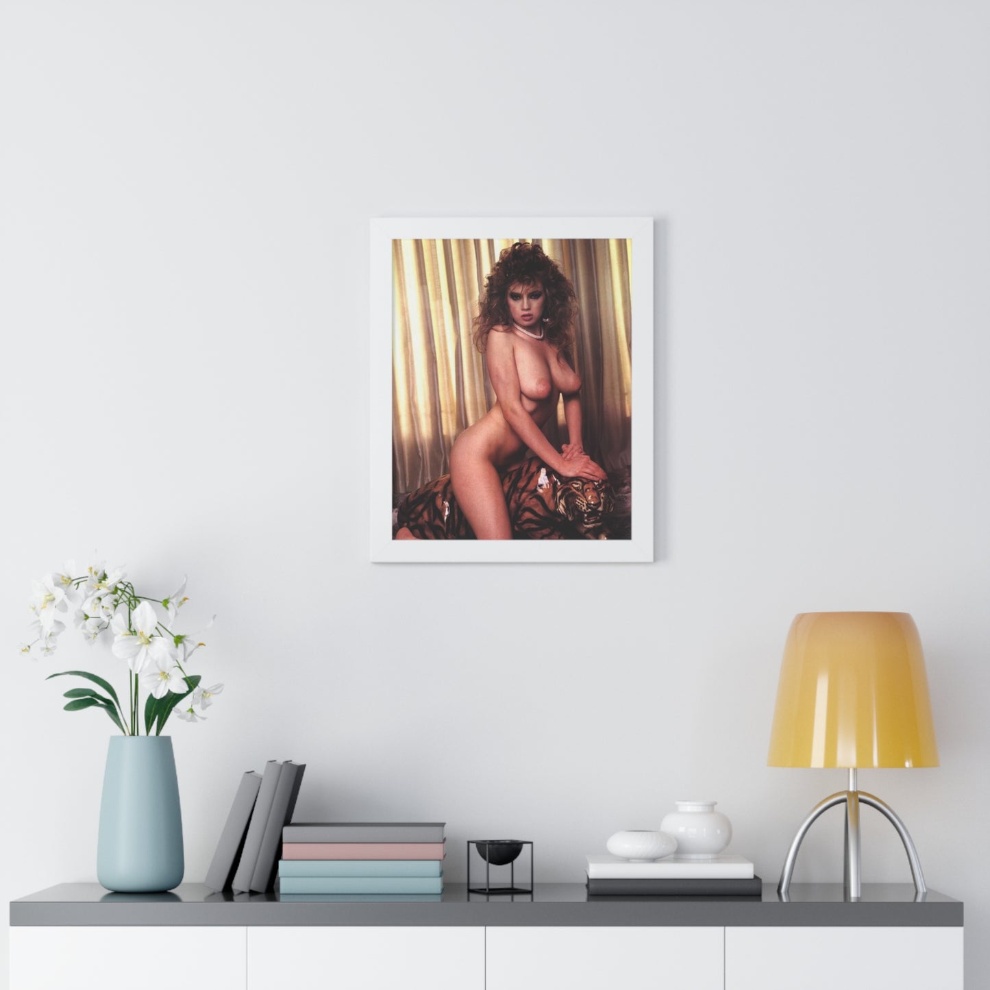 Framed Vertical Poster Retro Porn Star 80s