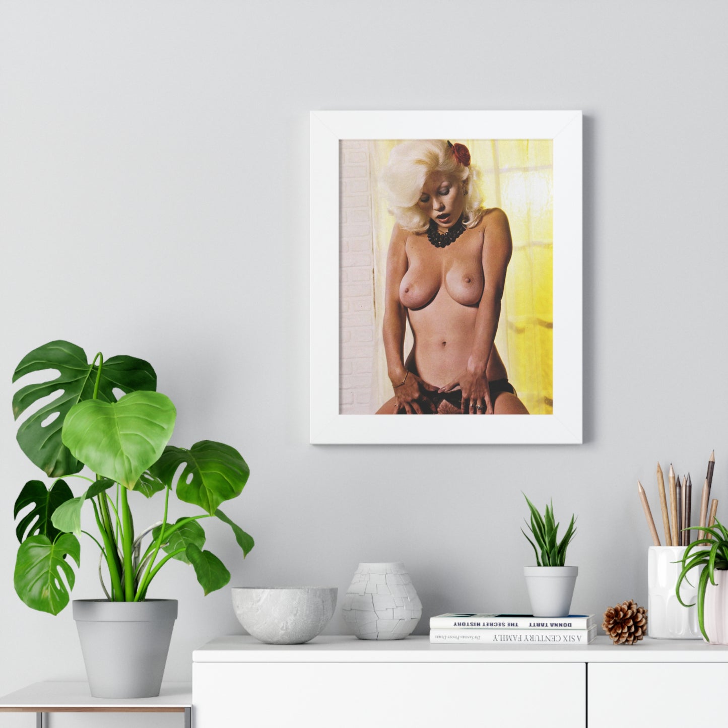 Framed Vertical Poster Porn Star Seka Nude