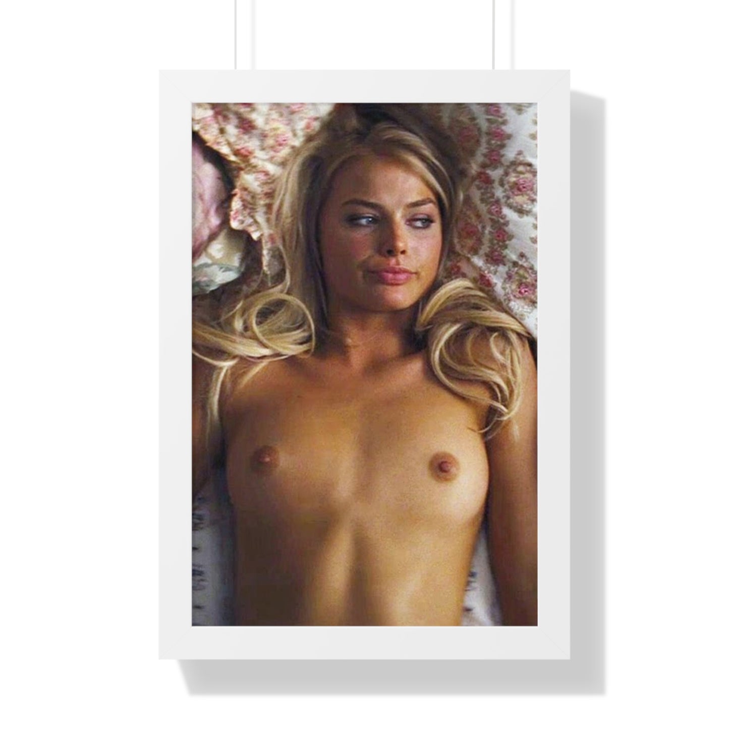 Framed Vertical Poster Margot Robbie Nude Wolf of Wallstreet