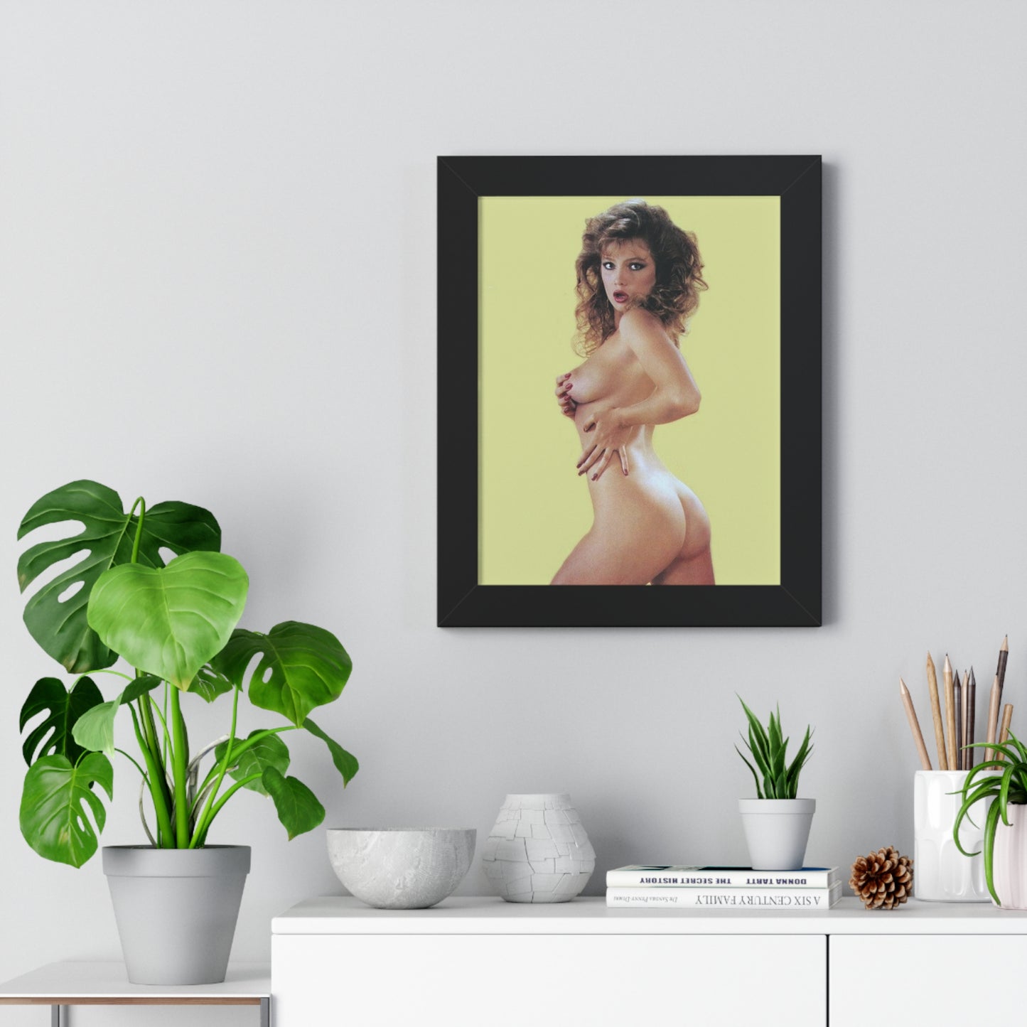 Framed Vertical Poster Retro Porn Star 80s