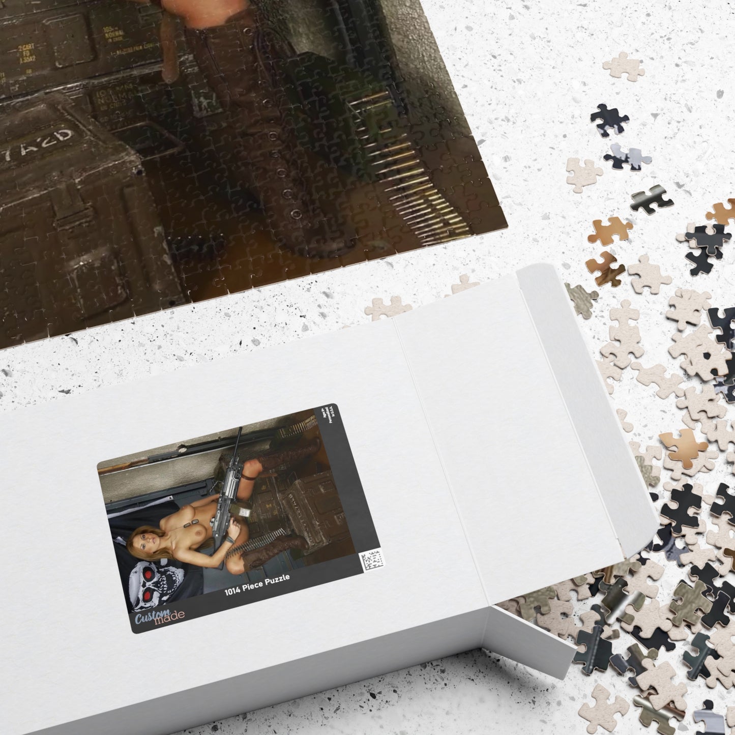Puzzle (110, 252, 520, 1014-piece) Sexy Nude Girl with Big Gun