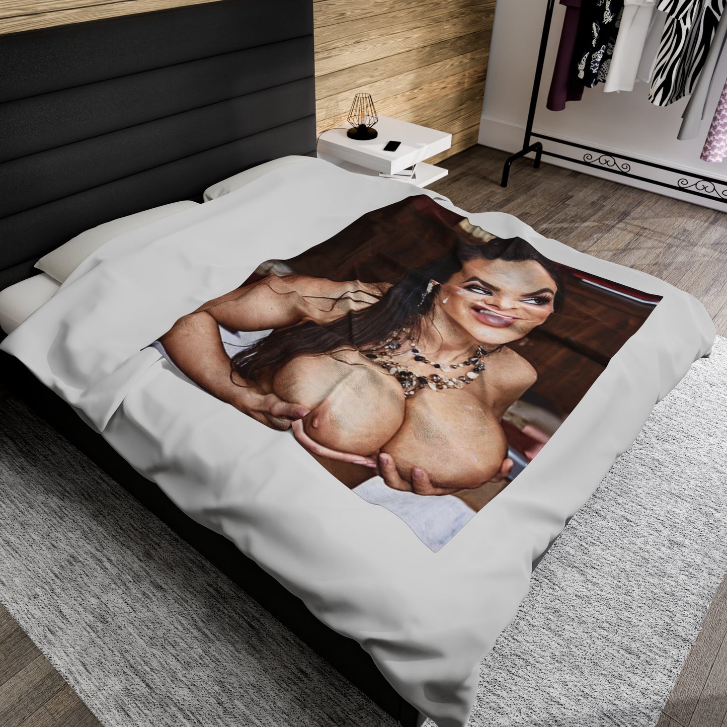 Velveteen Plush Blanket Lisa Ann Nude