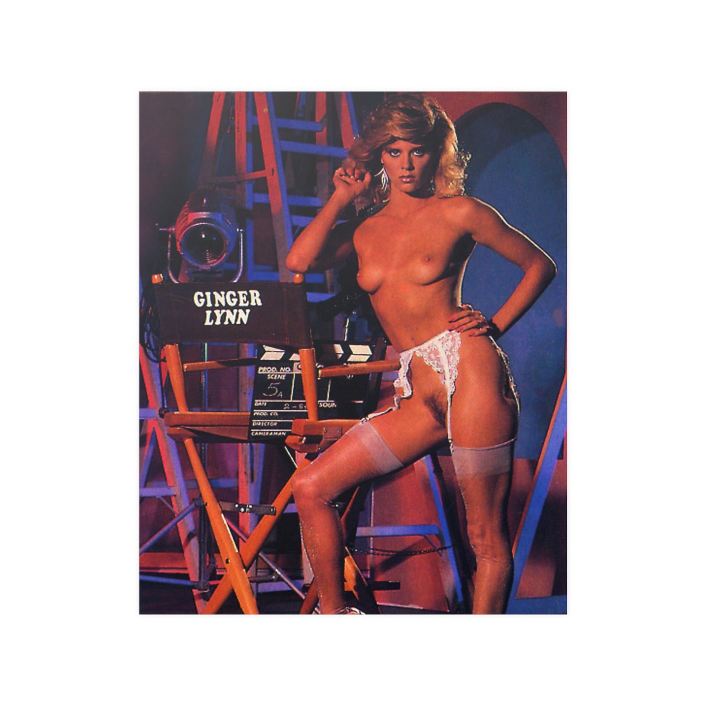 Satin Posters (210gsm) Retro Porn Star Ginger Lynn Nude