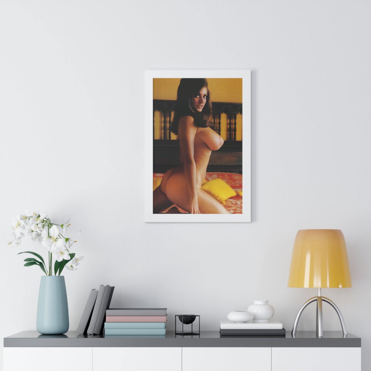 Framed Vertical Poster Playboy Playmate Cynthia Myers Nude