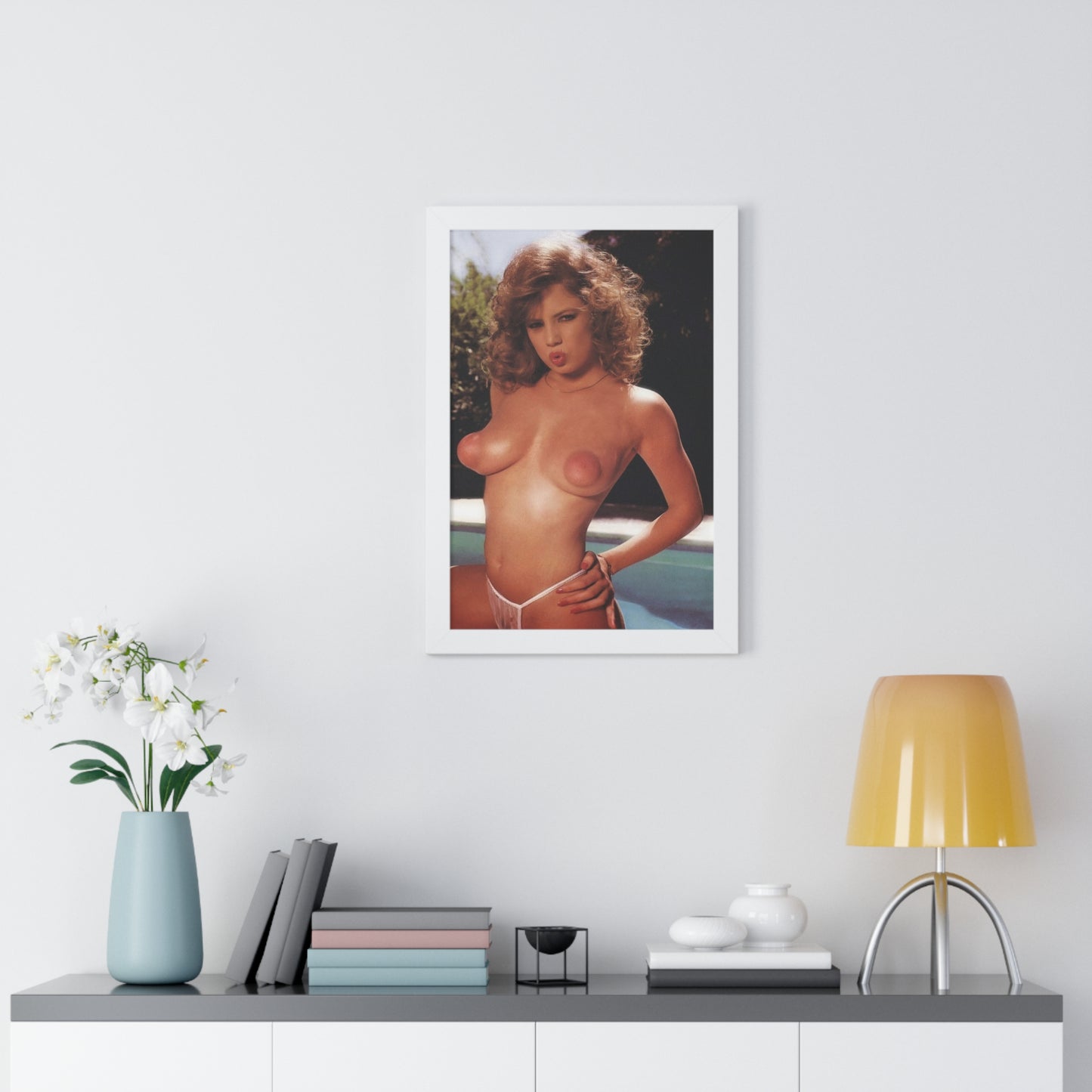 Framed Vertical Poster Retro Porn Star 80s