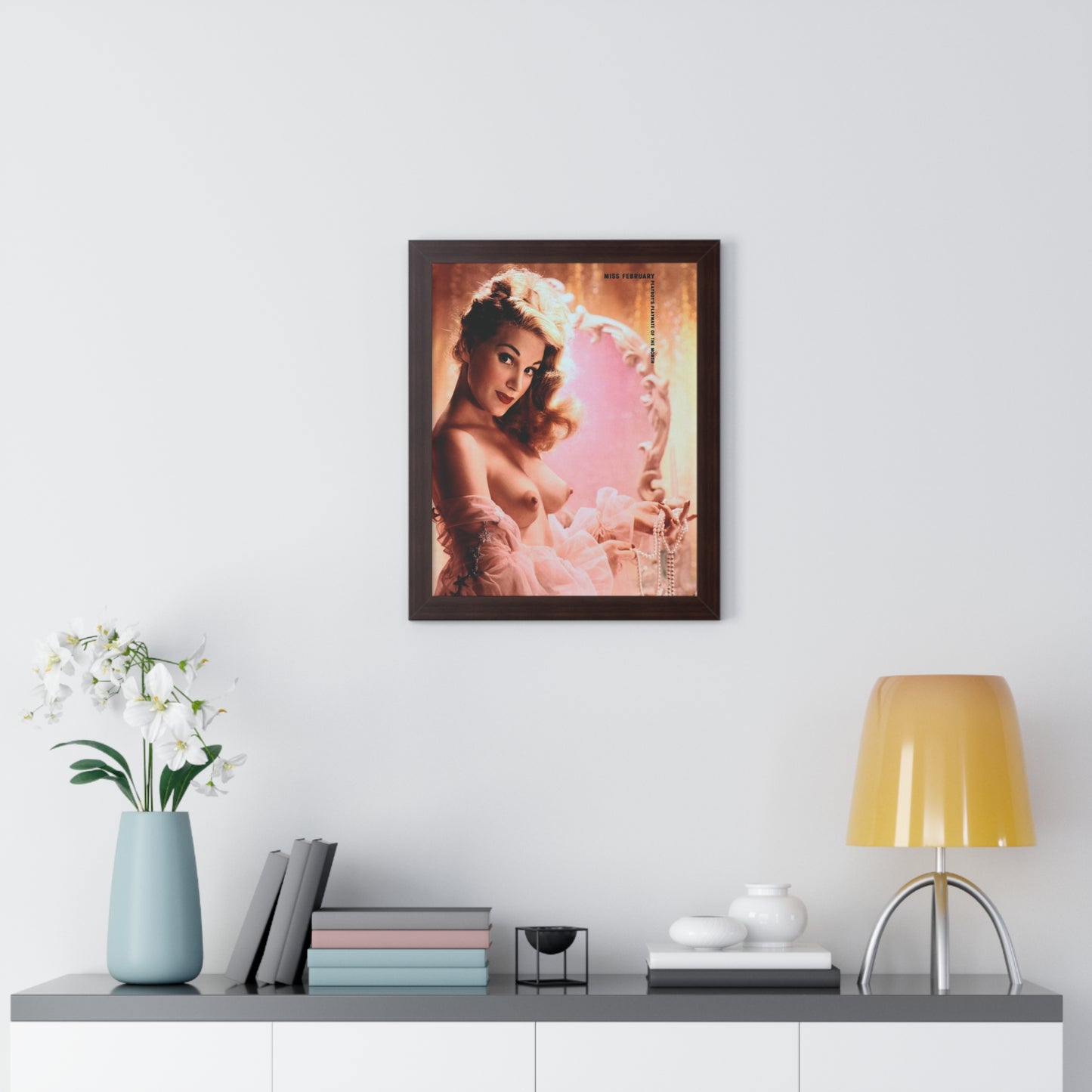 Framed Vertical Poster Playboy Playmate February 1954 Margaret Scott