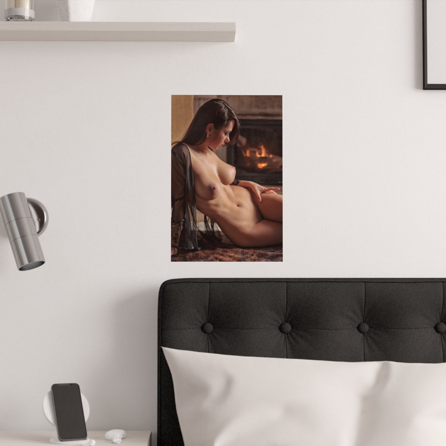 Satin Posters (210gsm) Nude by the Fire