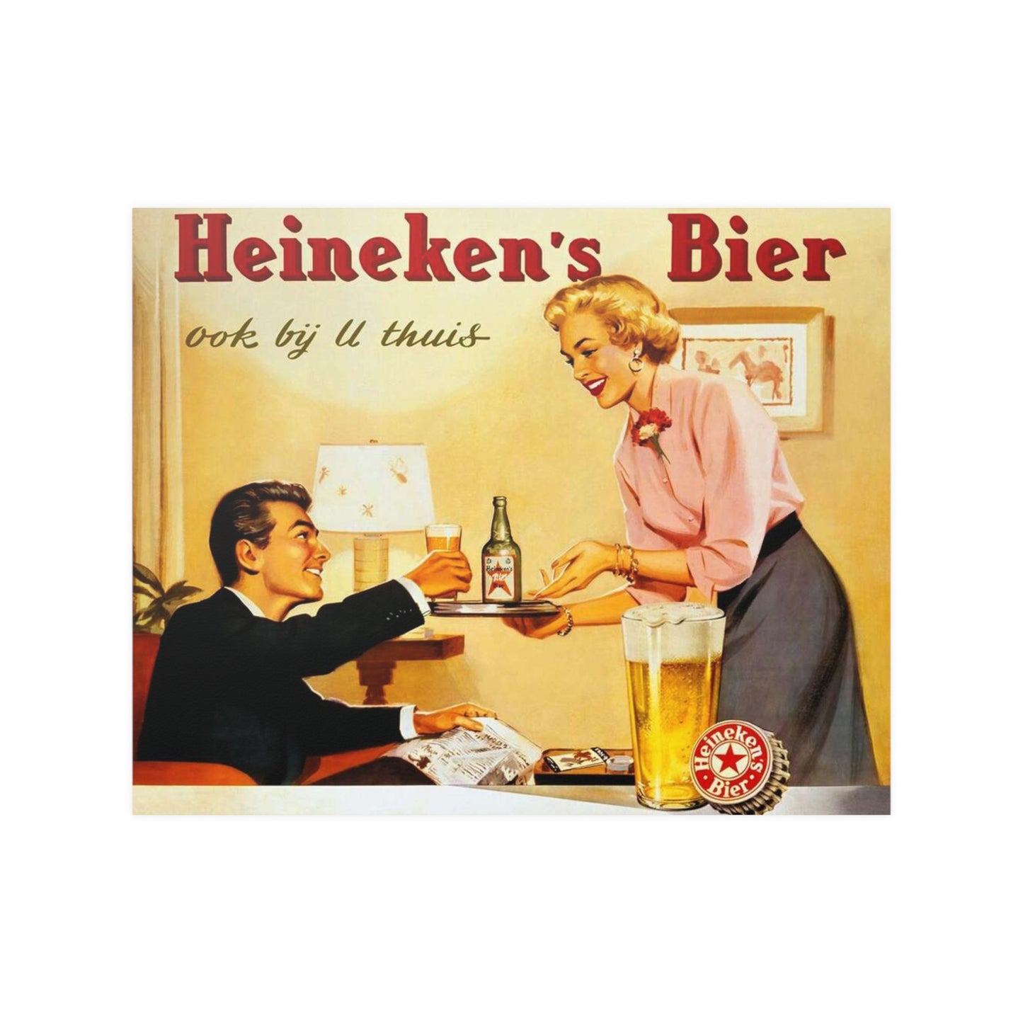 Satin Posters (210gsm) Retro Beer Advertisement Heineken
