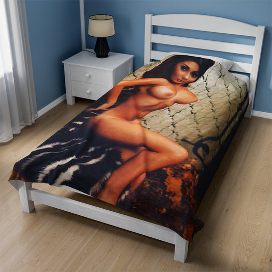 Velveteen Plush Blanket Cynthia Myers Nude