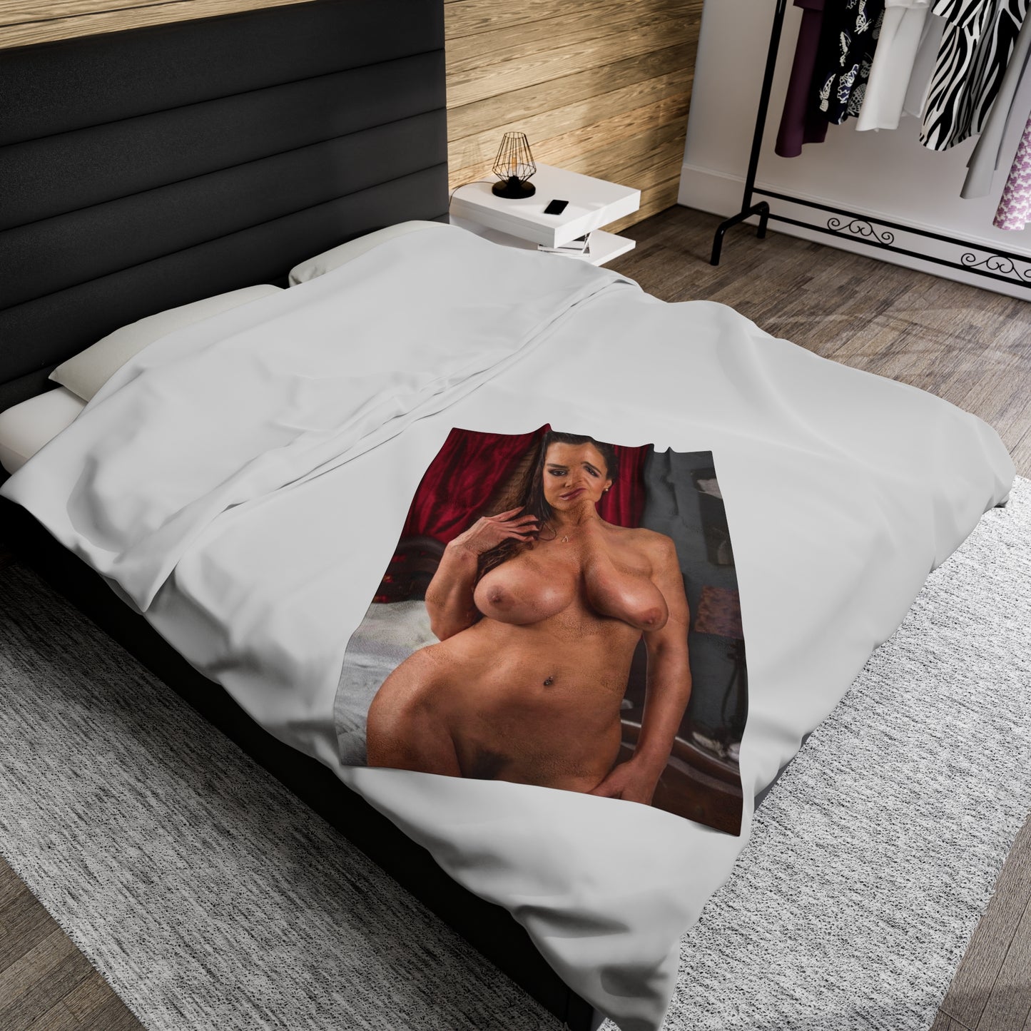 Velveteen Plush Blanket Lisa Ann Nude