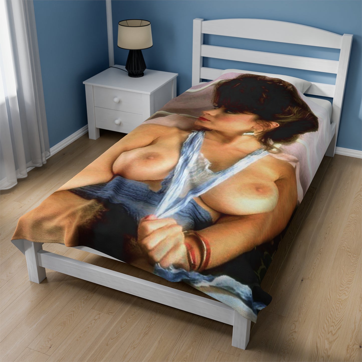 Velveteen Plush Blanket Retro Adult Star Christy Canyon Nude
