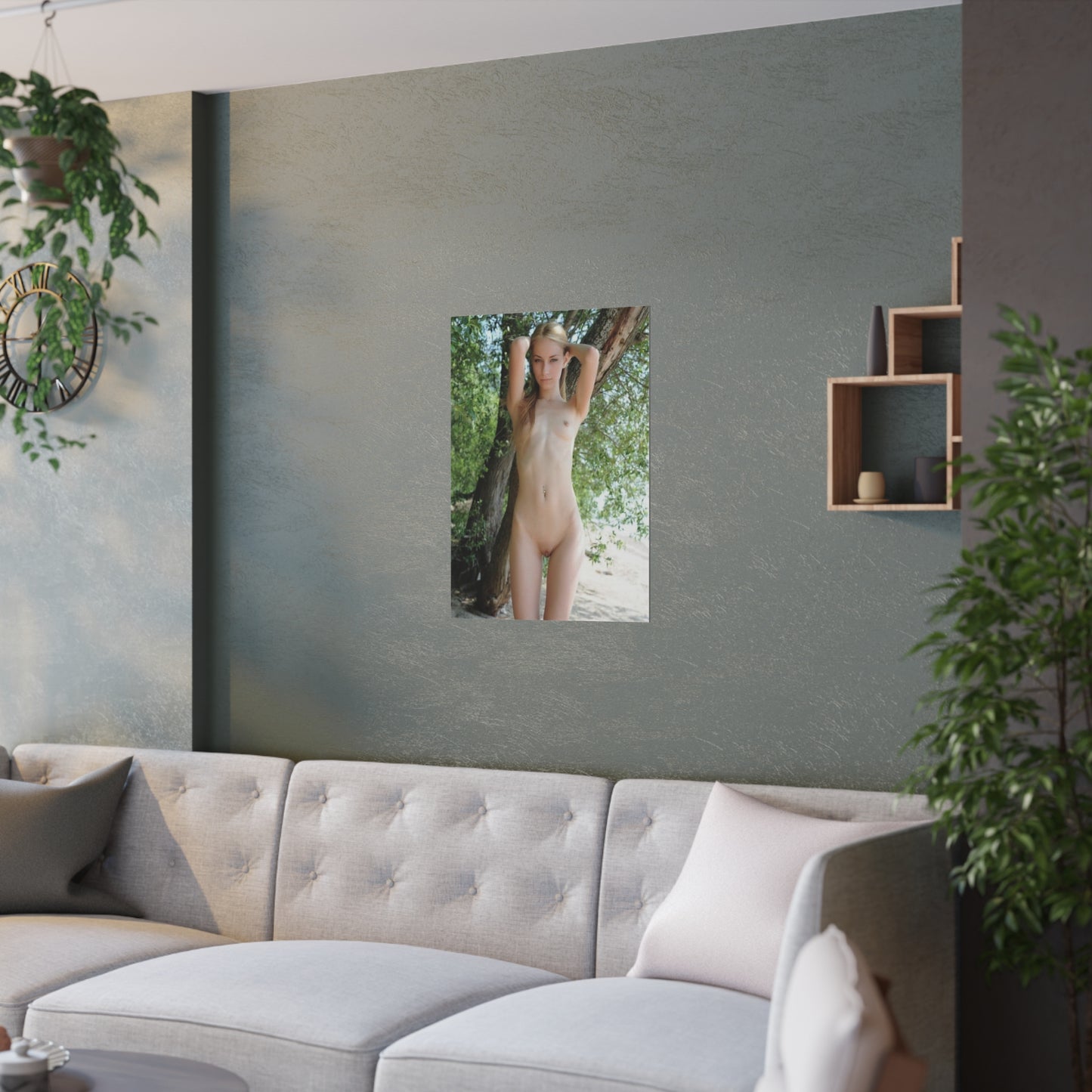 Satin Posters (210gsm) Skinny Nude Outdoors