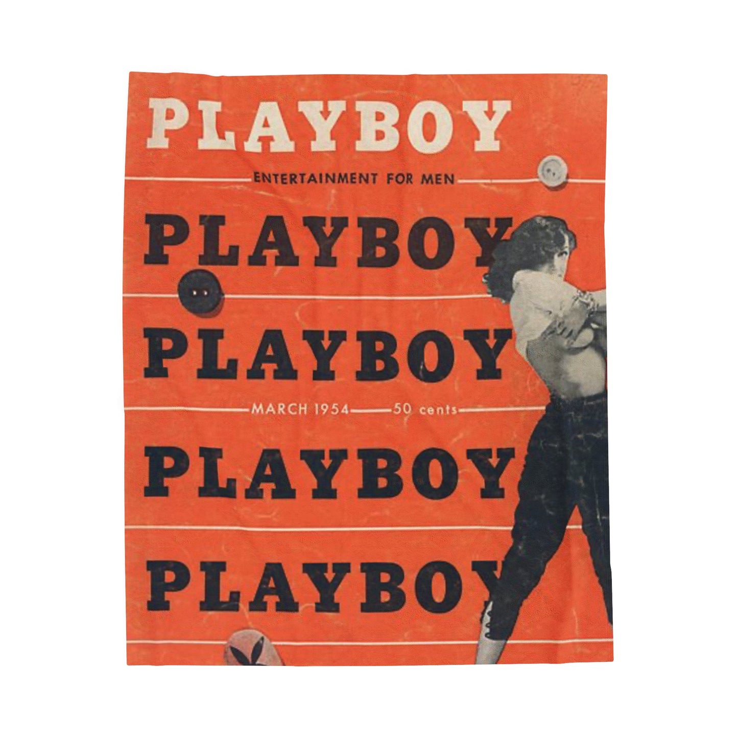 Velveteen Plush Blanket Playboy Cover March 1954