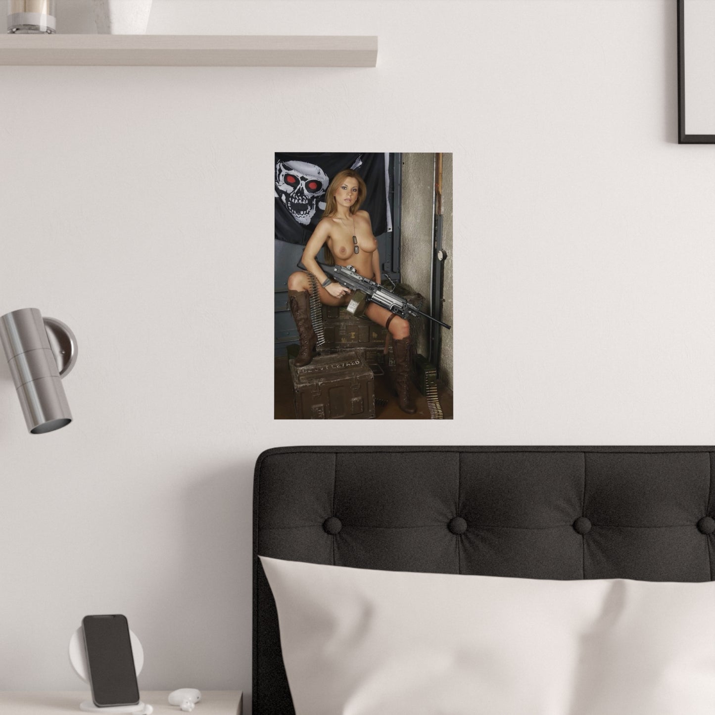 Satin Posters (210gsm) Sexy Nude Girl with Big Gun