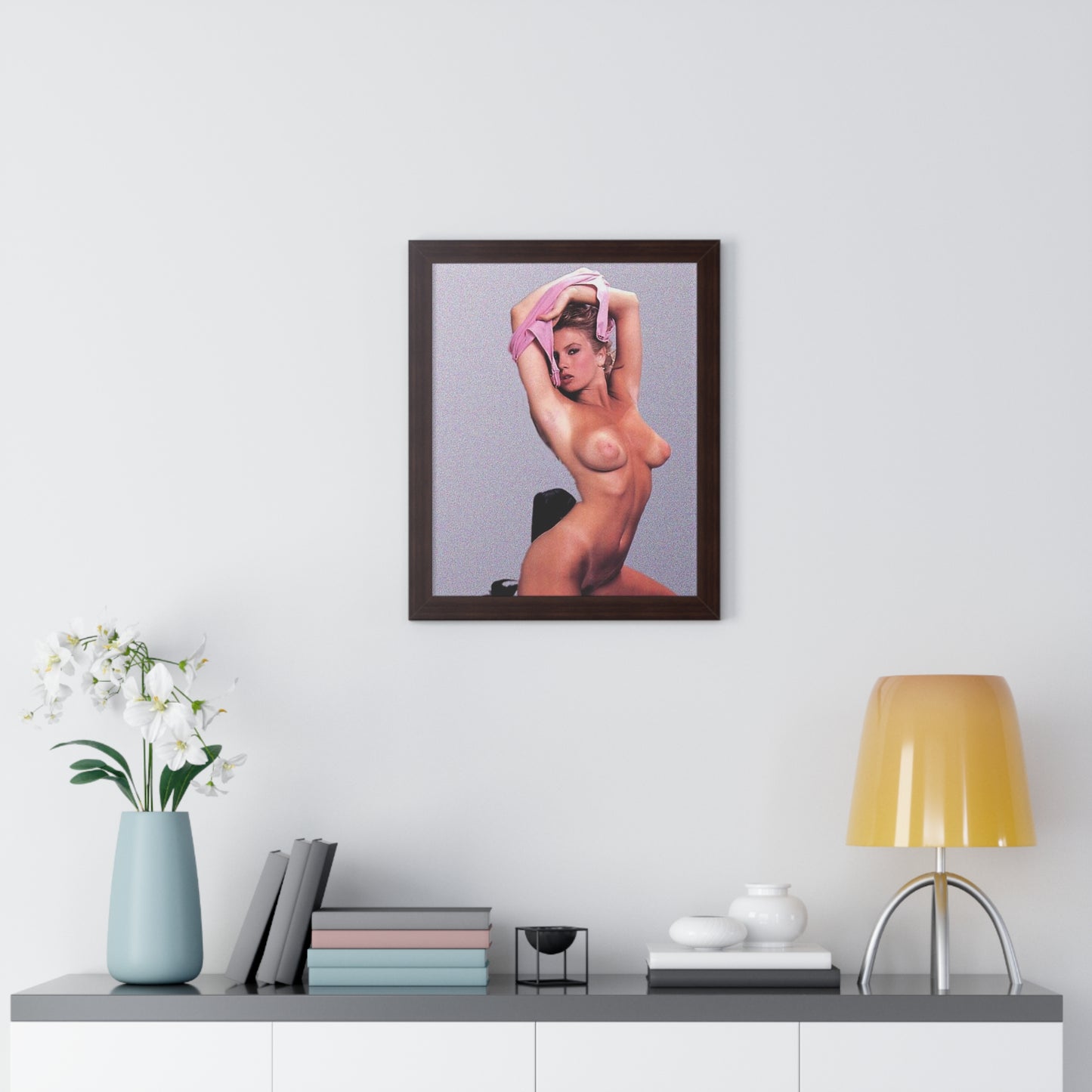 Framed Vertical Poster Retro Porn Star 80s