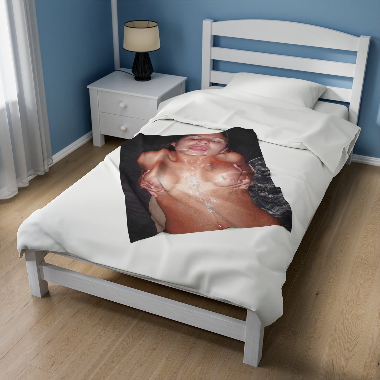 Velveteen Plush Blanket Cumshot Target Facial Tits