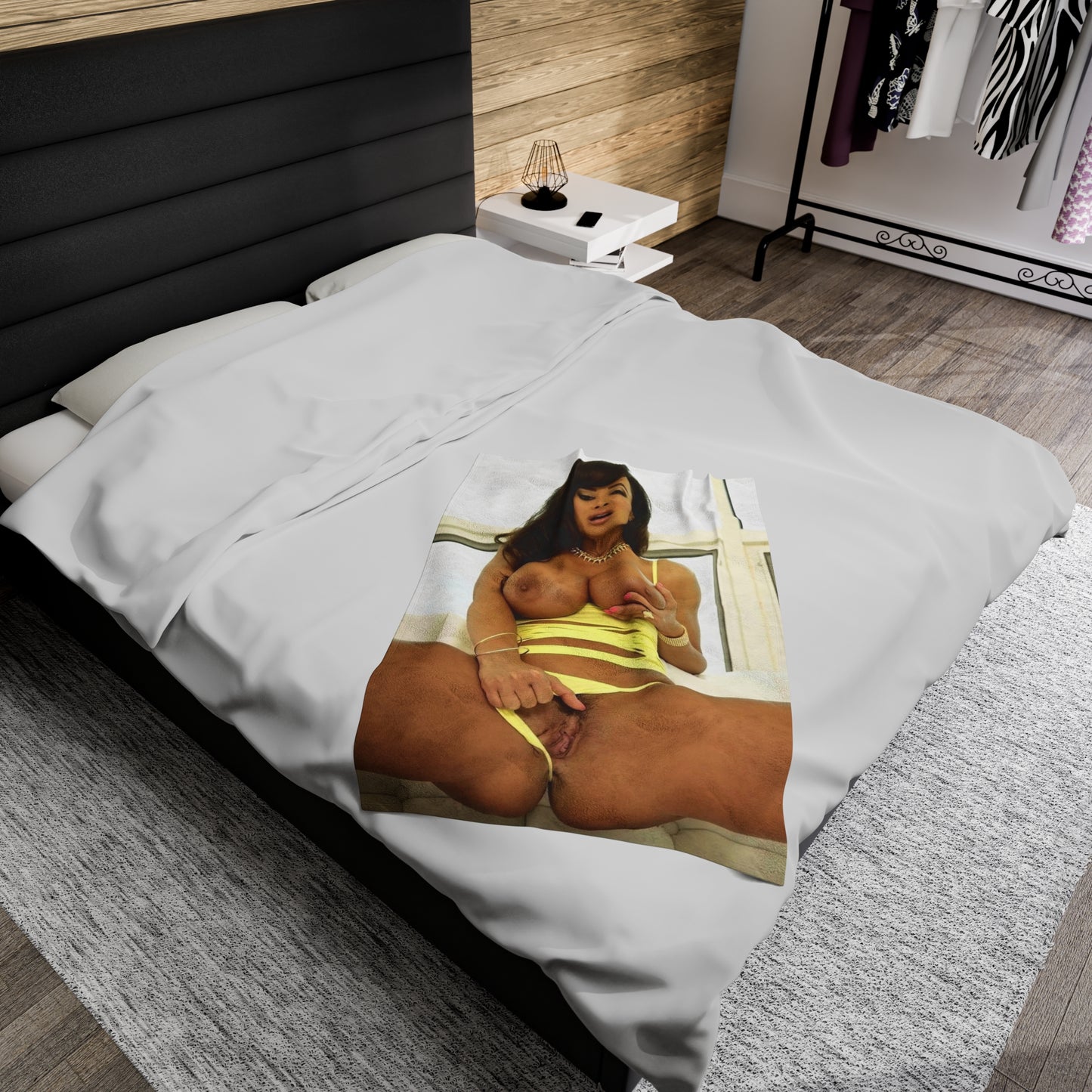 Velveteen Plush Blanket Lisa Ann Nude