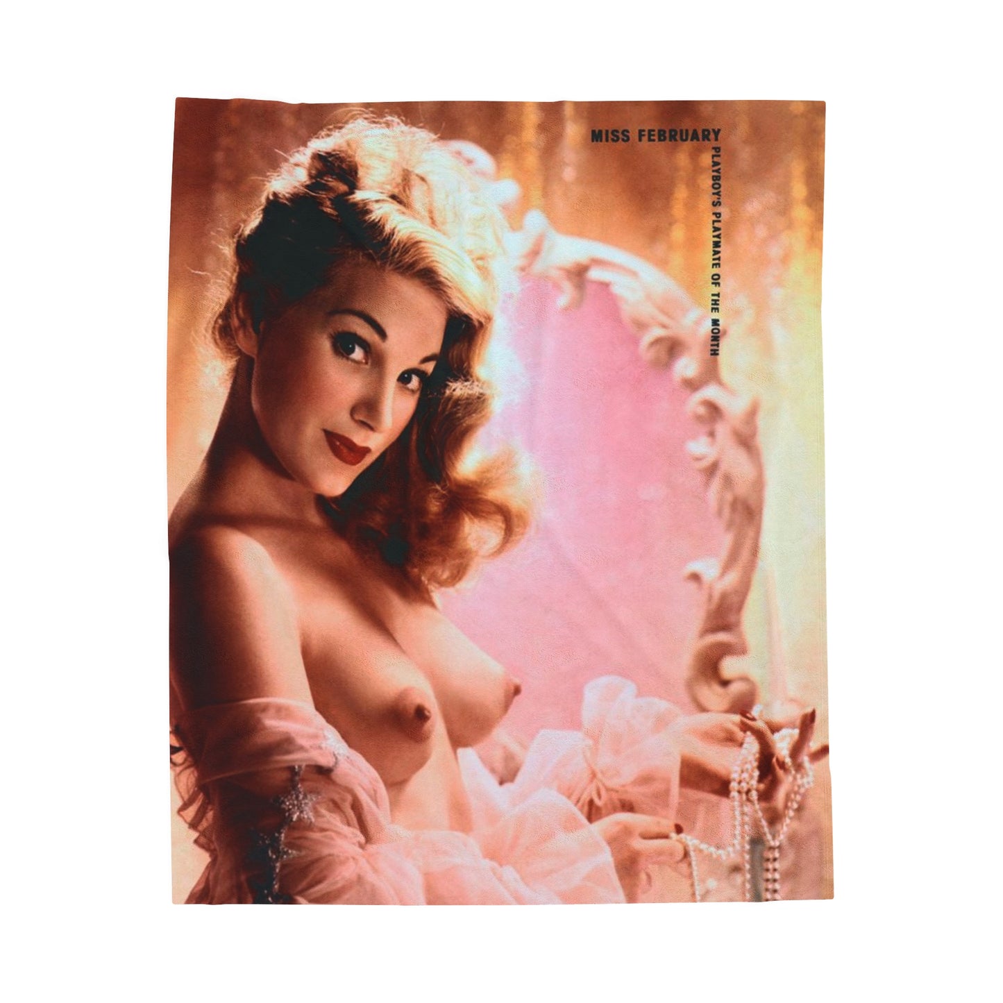 Velveteen Plush Blanket Playboy Playmate February 1954 Margaret Scott