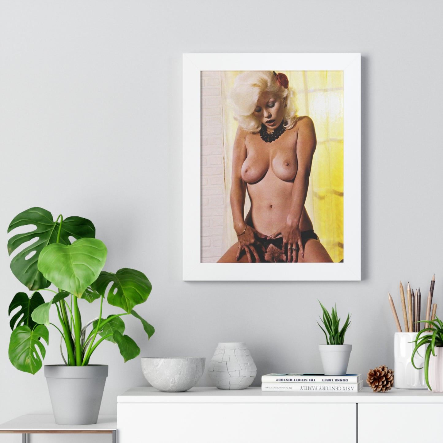 Framed Vertical Poster Porn Star Seka Nude