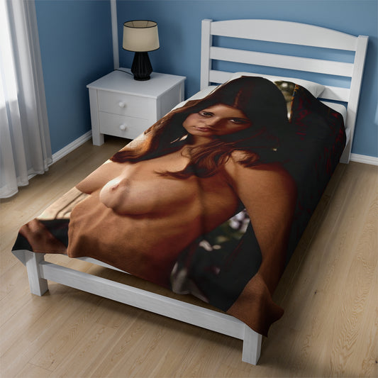 Velveteen Plush Blanket Playboy Playmate May 1970 Jennifer Liano