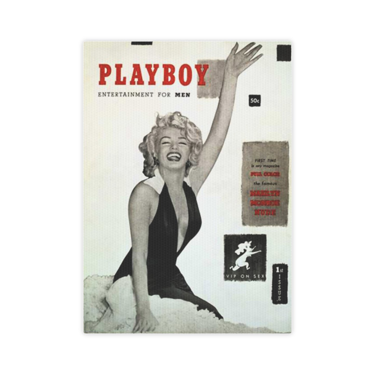 Canvas Photo Tile Playboy Cover December 1953 Marilyn Monroe