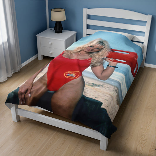 Velveteen Plush Blanket Pamela Anderson Baywatch