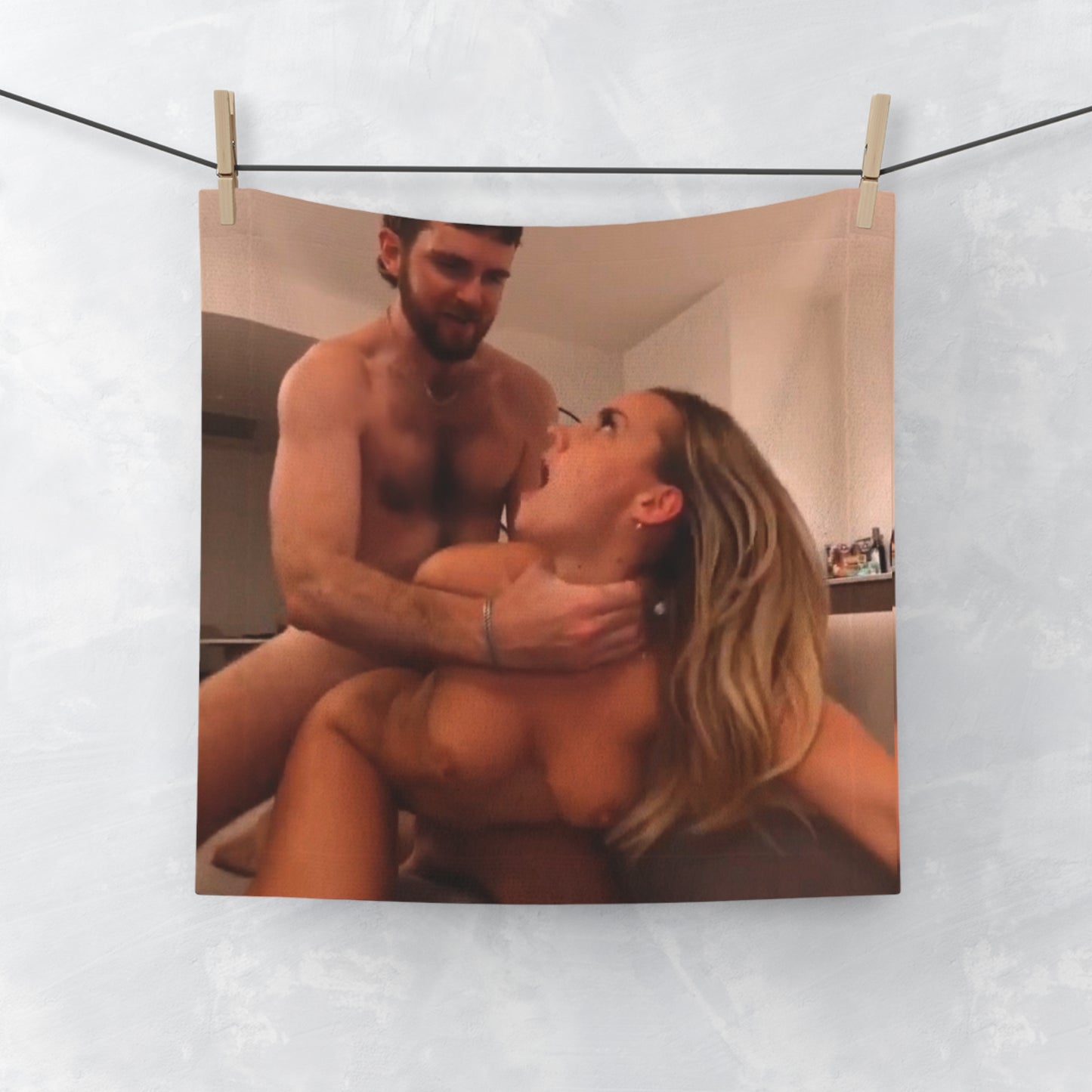Face Towel Blonde Teen Getting it Rough Cumrag
