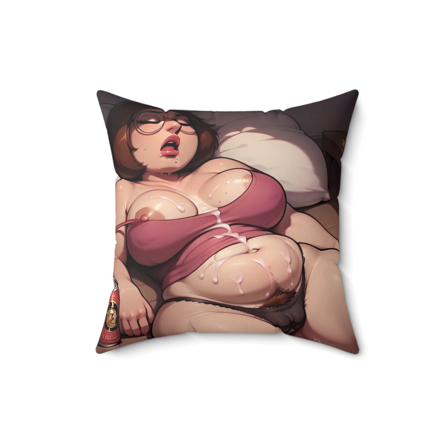 Spun Polyester Square Pillow Meg Griffin Nude