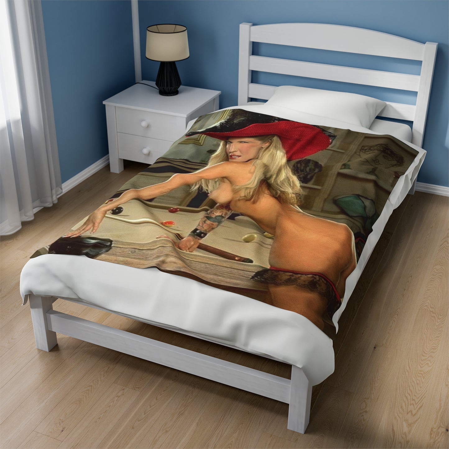 Velveteen Plush Blanket Retro Adult Star Janine Lindenmulder Nude