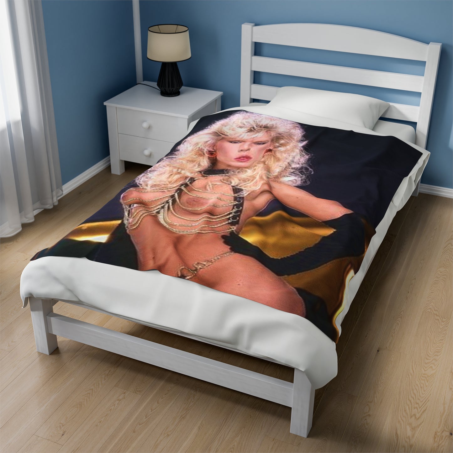 Velveteen Plush Blanket Retro 1980s Porn Star Amber Lynn