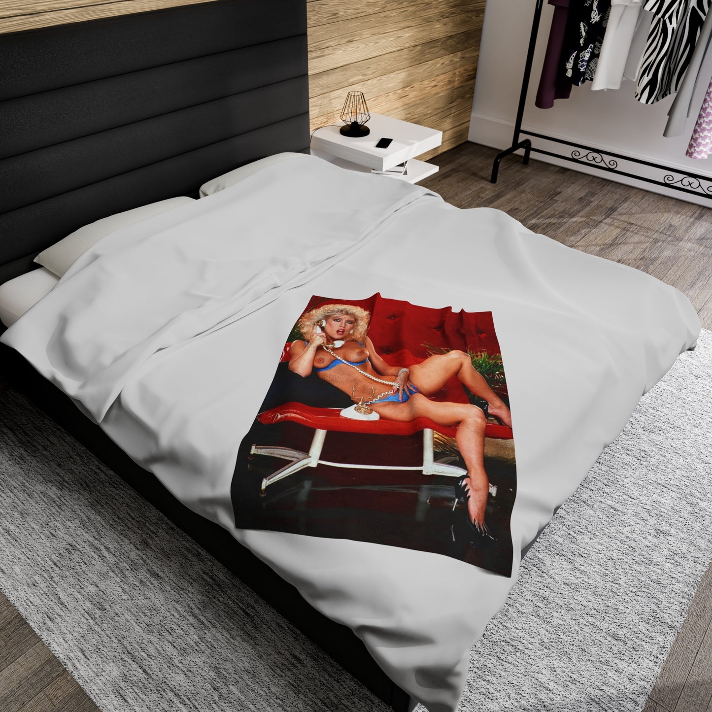 Velveteen Plush Blanket Retro 1980s Porn Star Amber Lynn