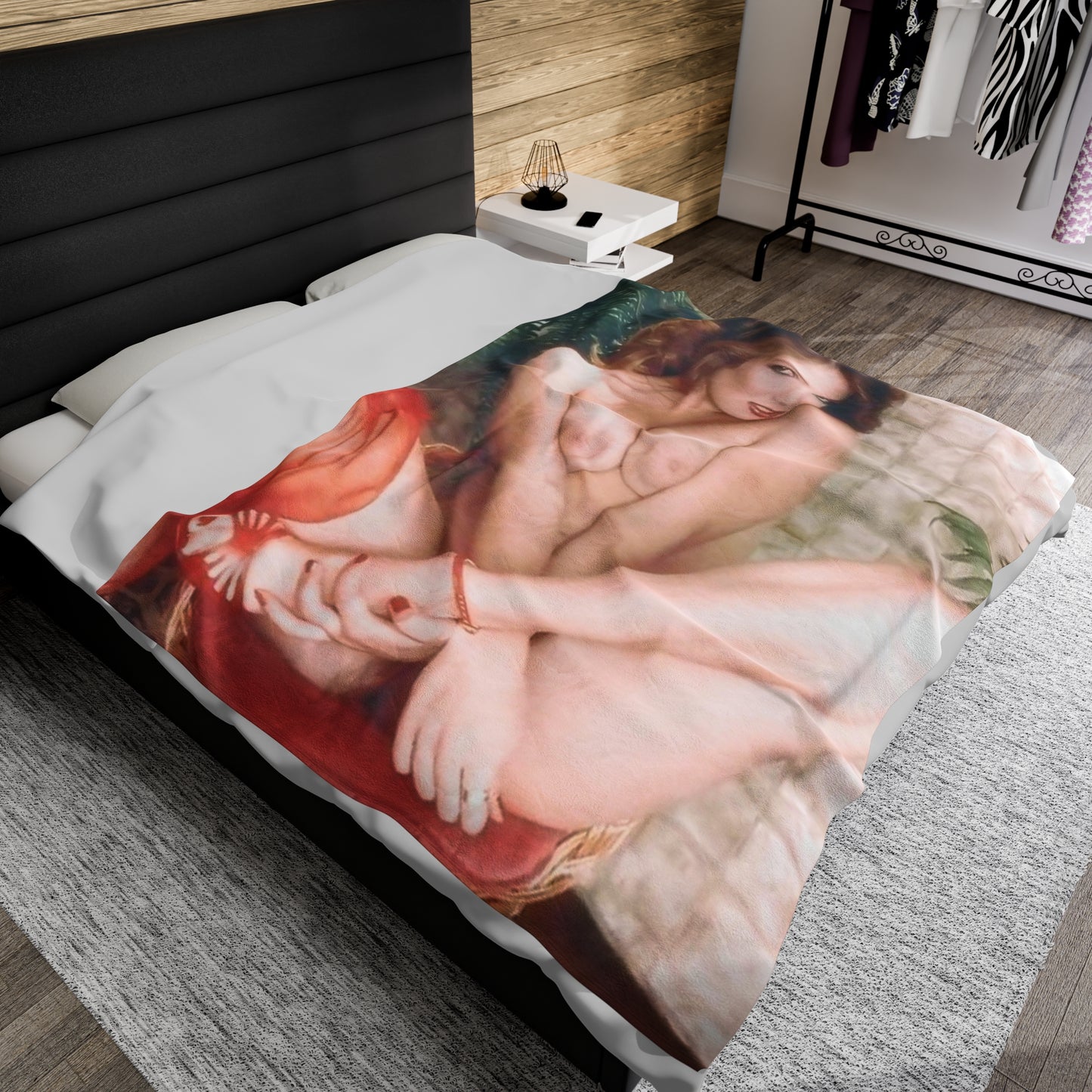Velveteen Plush Blanket Retro 80s Adult Star Nude