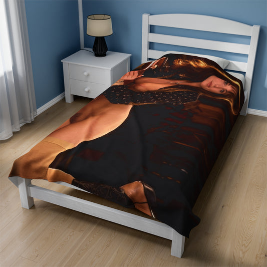 Velveteen Plush Blanket Playboy Playmate September 1996 Jennifer Allan