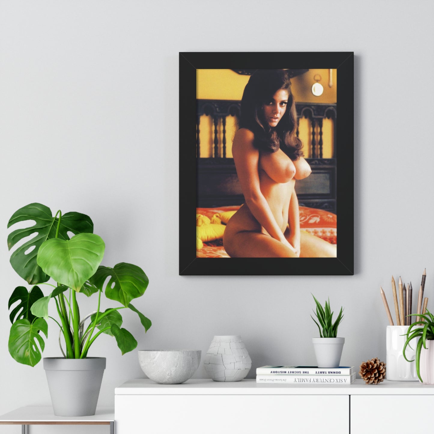 Framed Vertical Poster Playmate Cynthia Myers Nude