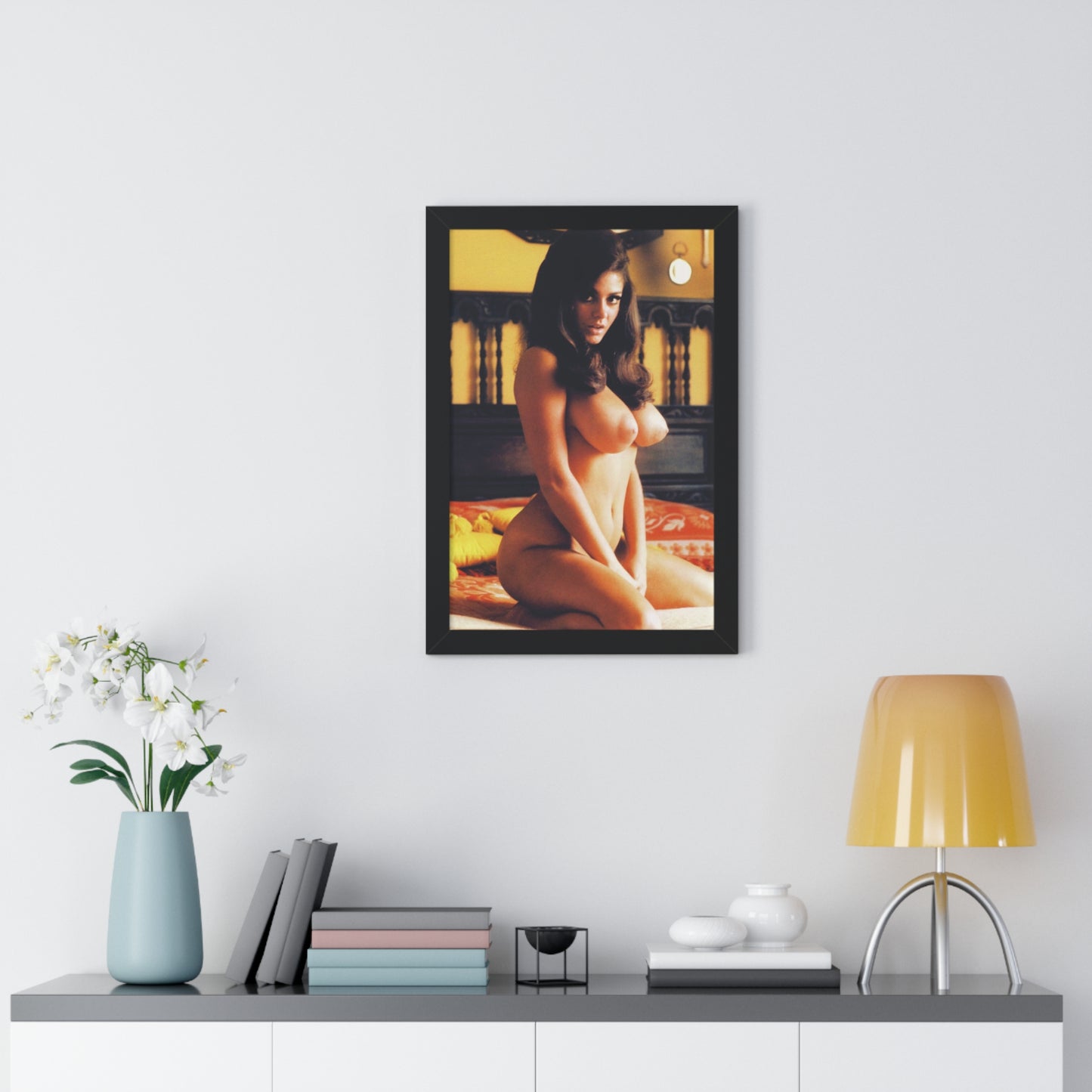 Framed Vertical Poster Playmate Cynthia Myers Nude