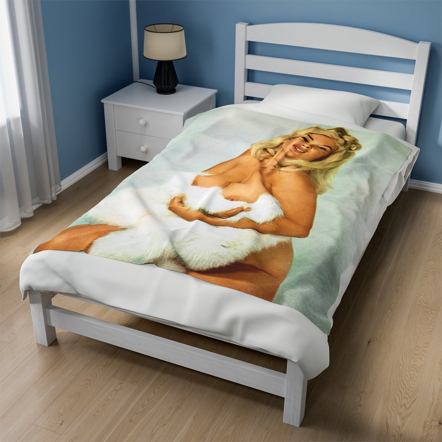 Velveteen Plush Blanket Jayne Mansfield Nude