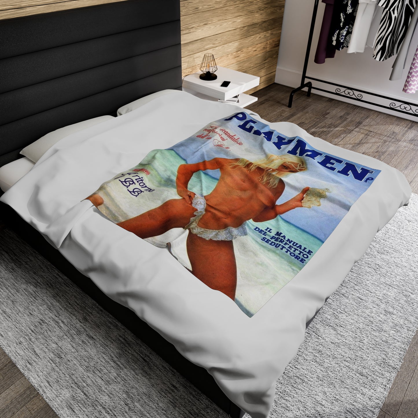 Velveteen Plush Blanket Retro Porn Star Cicciolina (Ilona Staller) Nude