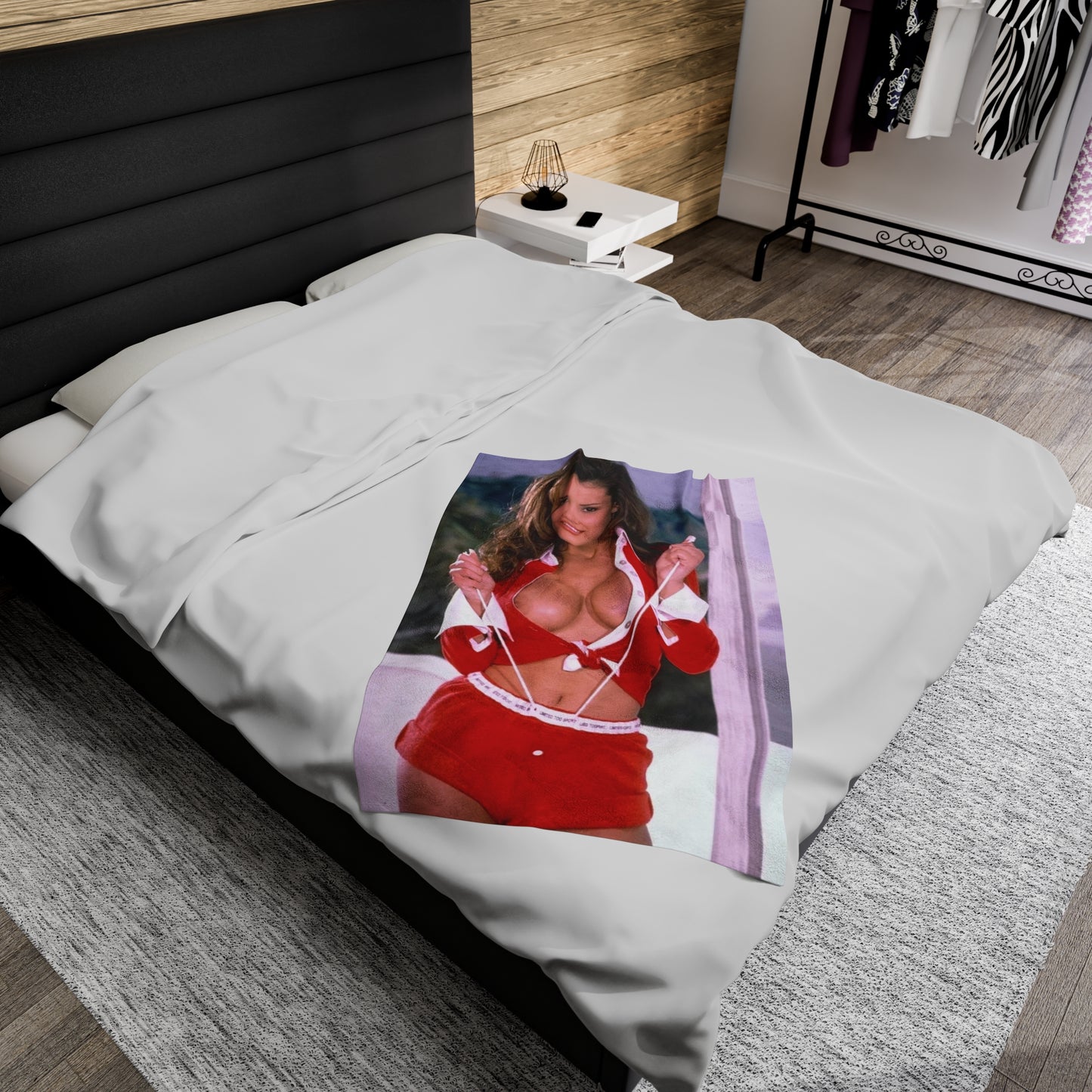 Velveteen Plush Blanket Lisa Ann Nude