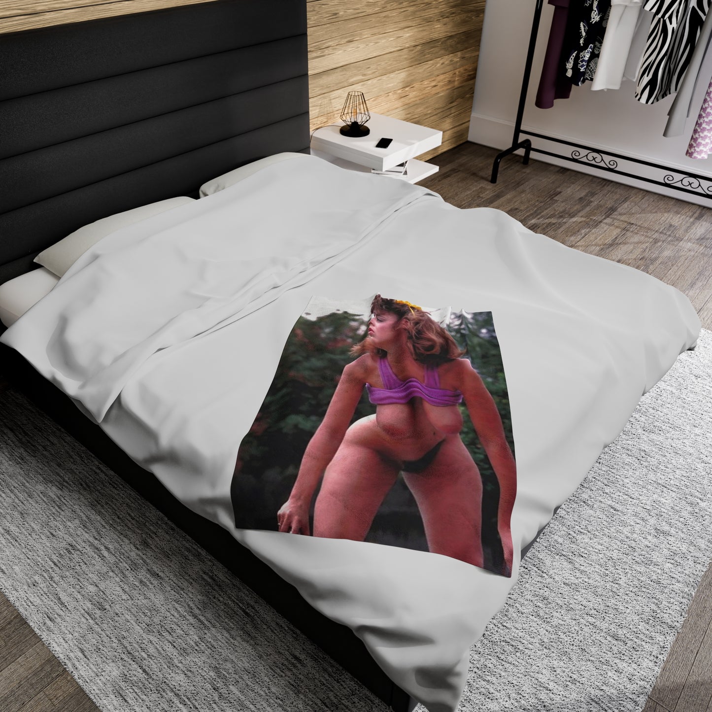Velveteen Plush Blanket Retro Adult Star Christy Canyon Nude