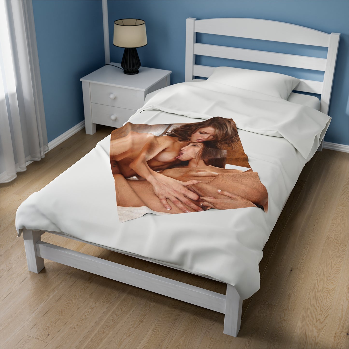 Velveteen Plush Blanket Malena Morgan and Friend Nude