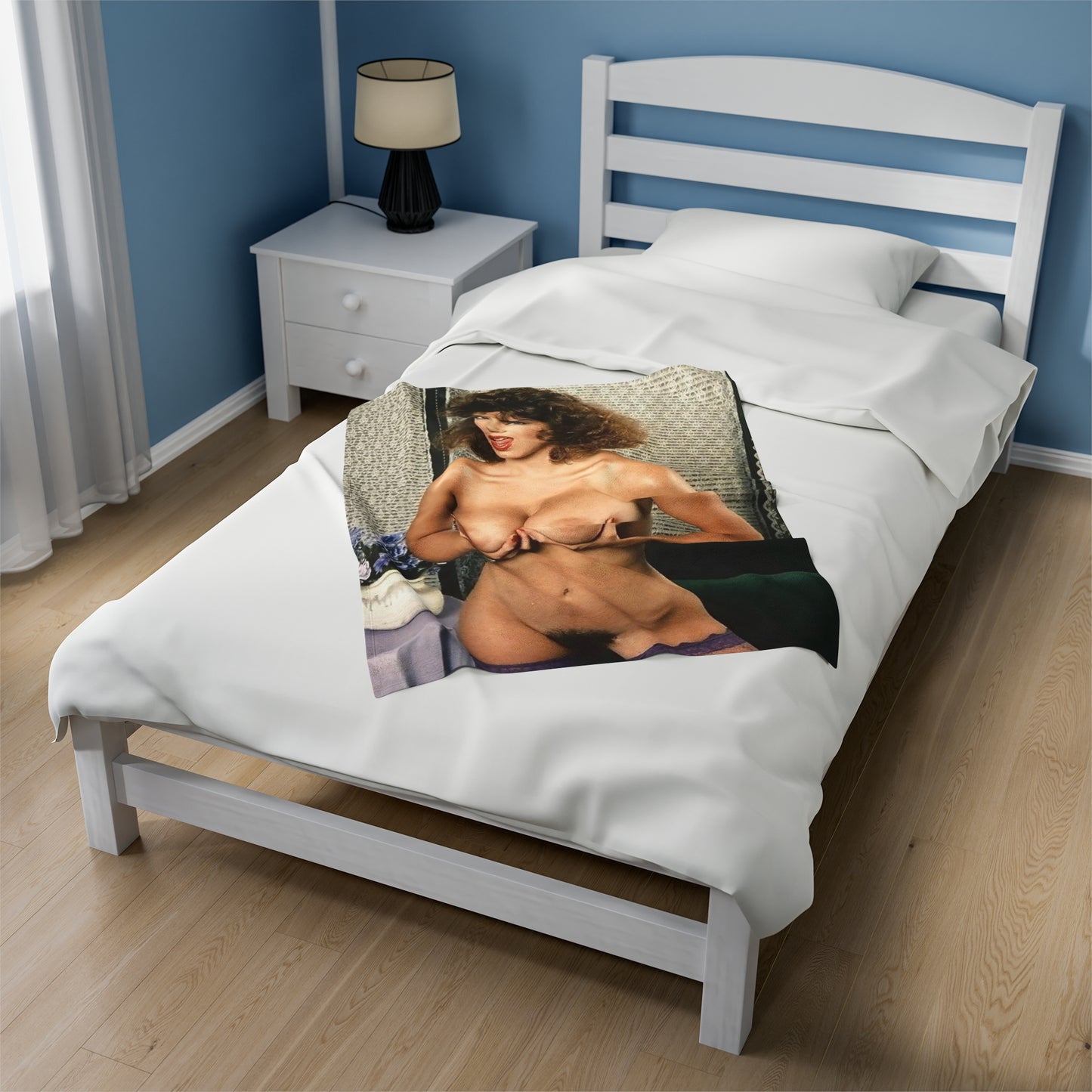 Velveteen Plush Blanket Retro Adult Star Christy Canyon Nude