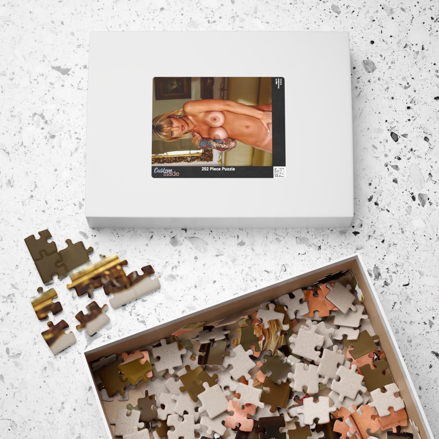 Puzzle (110, 252, 520, 1014-piece) Retro Adult Star Janine Lindenmulder Nude
