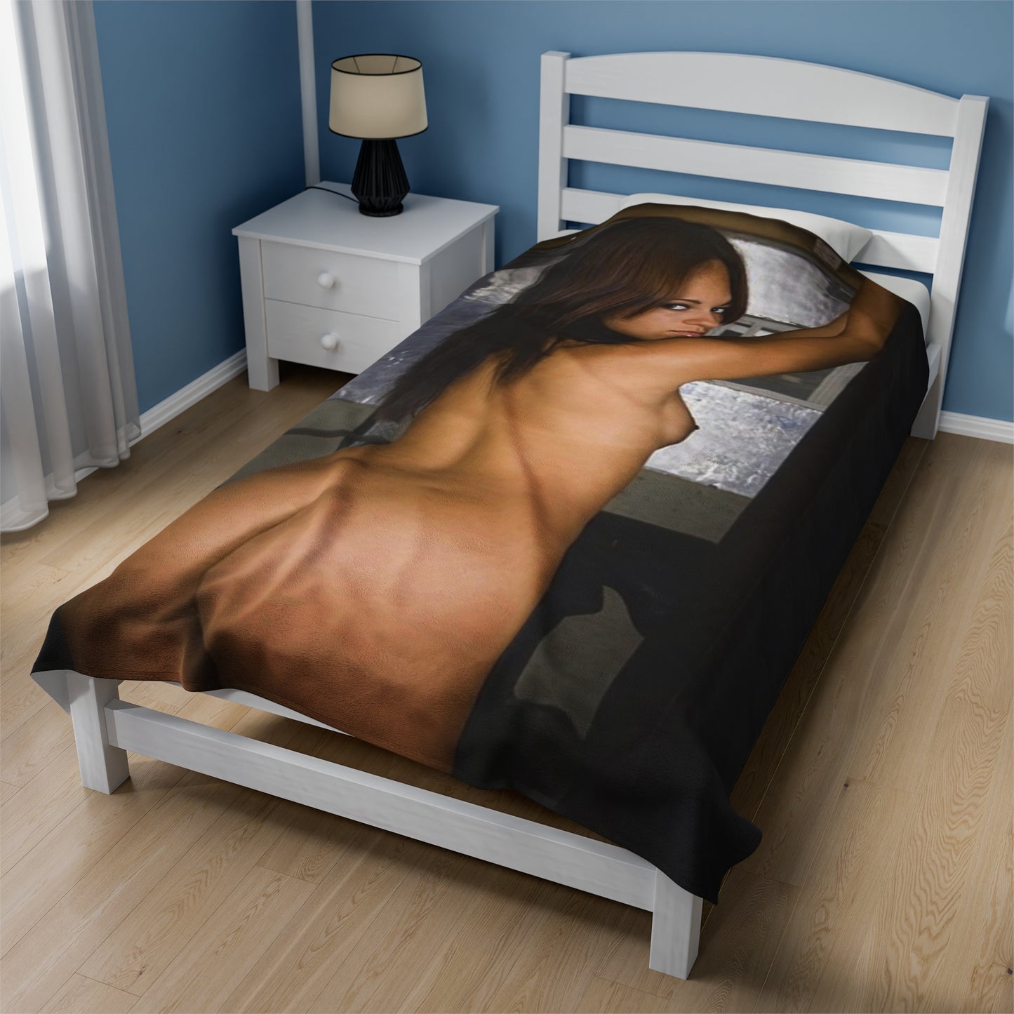 Velveteen Plush Blanket Raven Riley Nude