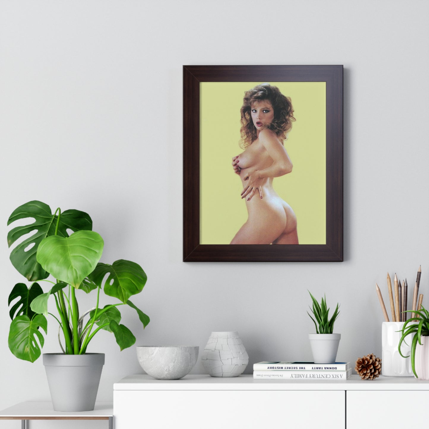 Framed Vertical Poster Retro Porn Star 80s