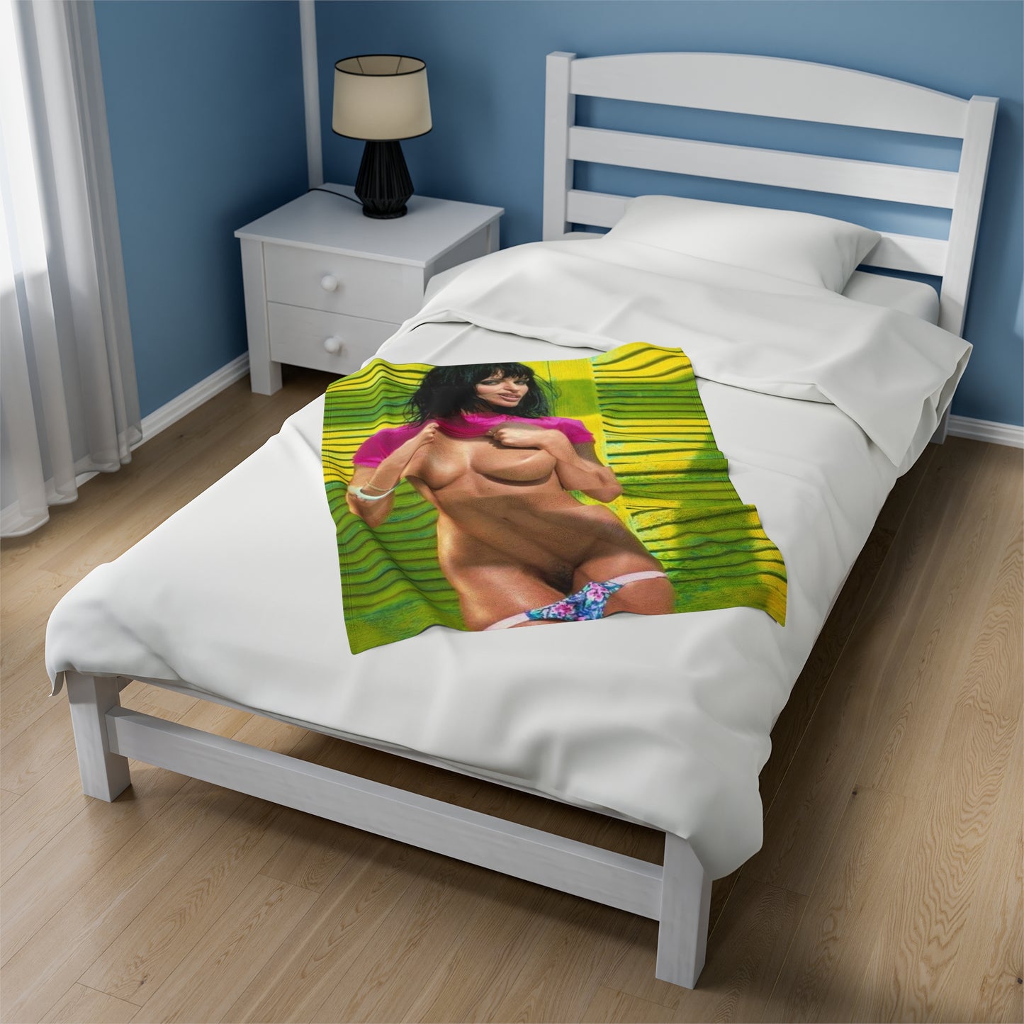 Velveteen Plush Blanket Retro Porn Star Anita Blond