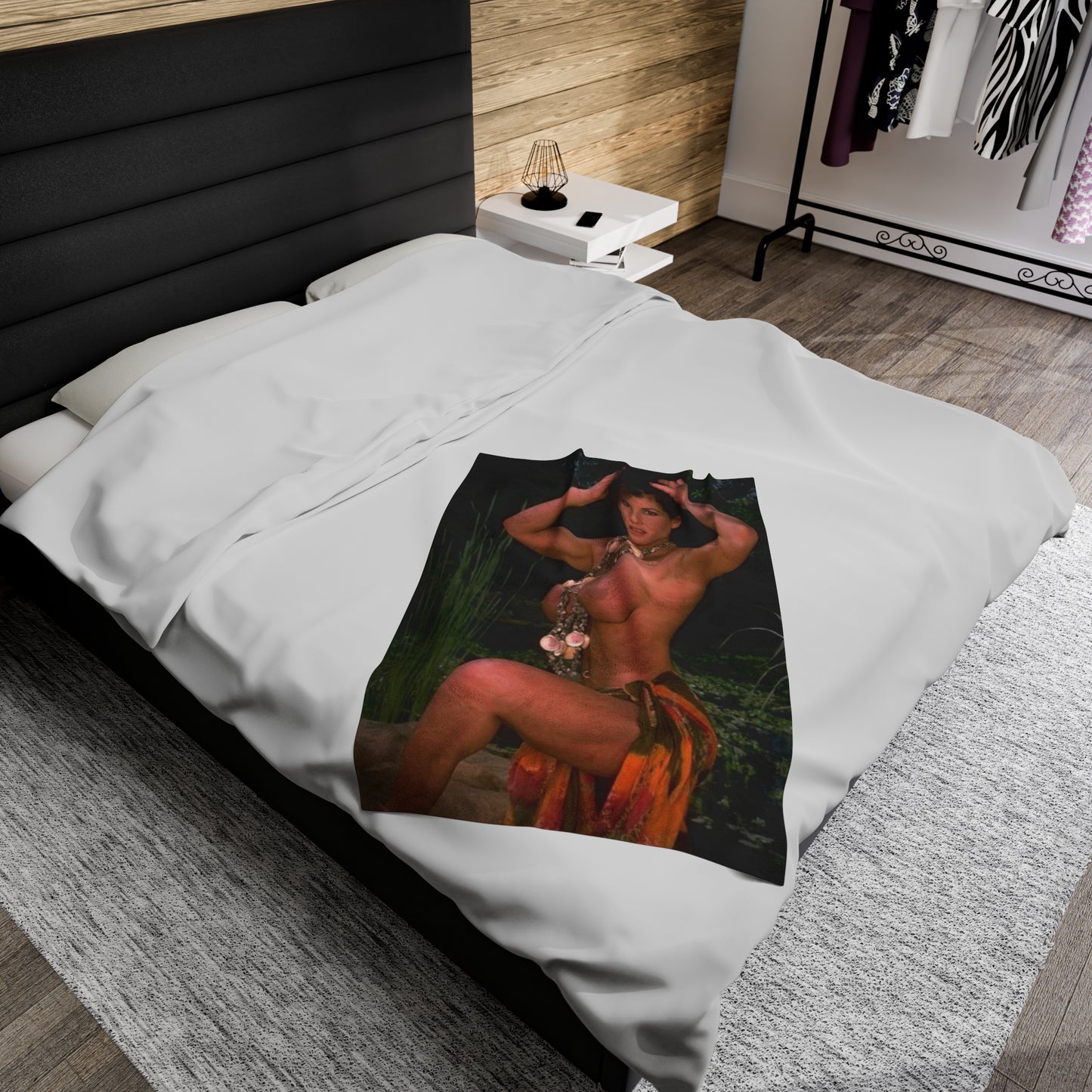 Velveteen Plush Blanket Retro Pornstar Holly Body Nude